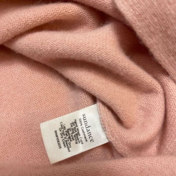 Sundance Women's 100% Cashmere Sweater Size M Oversized Pink Cowl Neck Long Slv - Picture 7 of 11